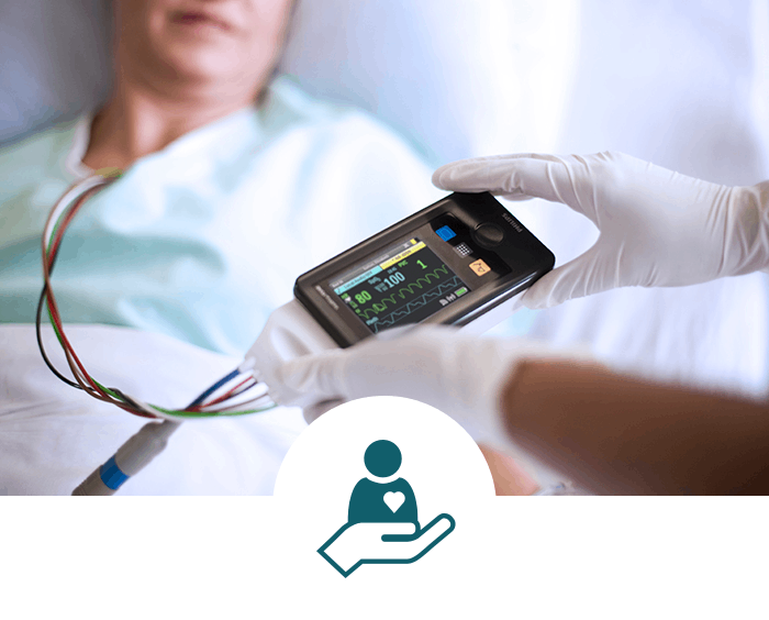 Bewaking van hartpatiënt na procedure