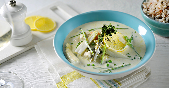 Fricassee van kip met asperges 