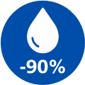 Icône « 90 % de matières grasses en moins »
